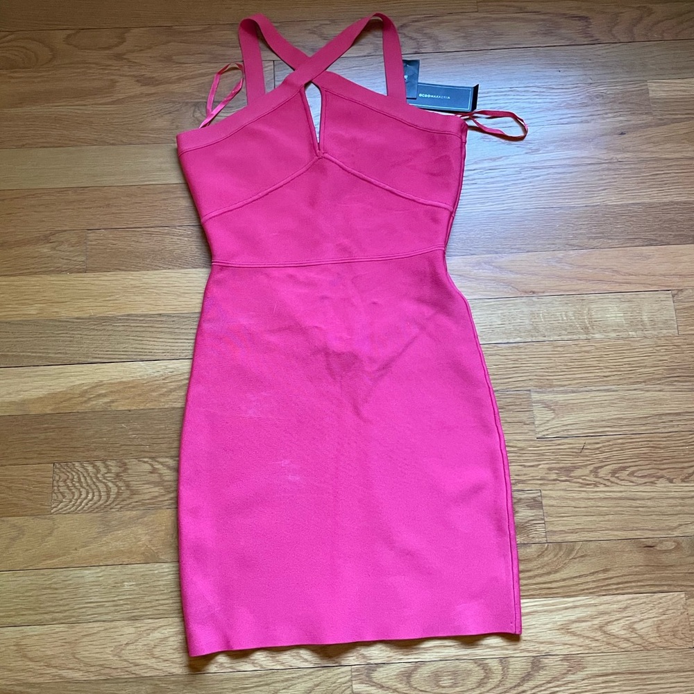NWT BCBG pink bandage mini dress